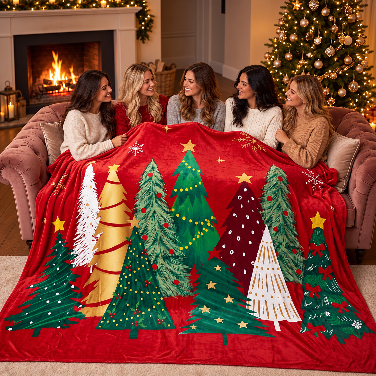 Christmas Printed Blanket For Holiday Decor
