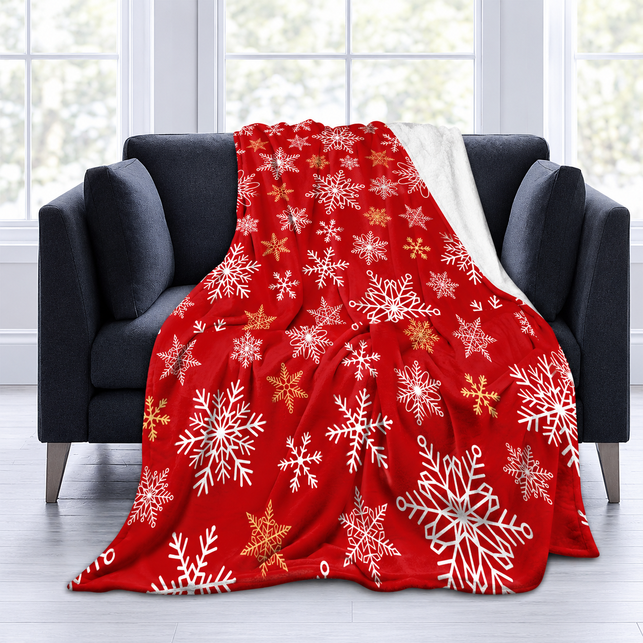 Soft Plush Christmas Snowflake Blanket For Men And Women