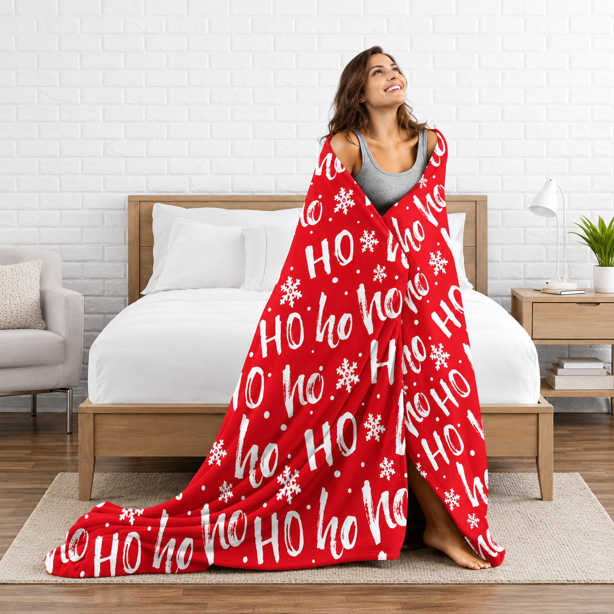 Soft Plush Christmas Snowflake Blanket For Men And Women