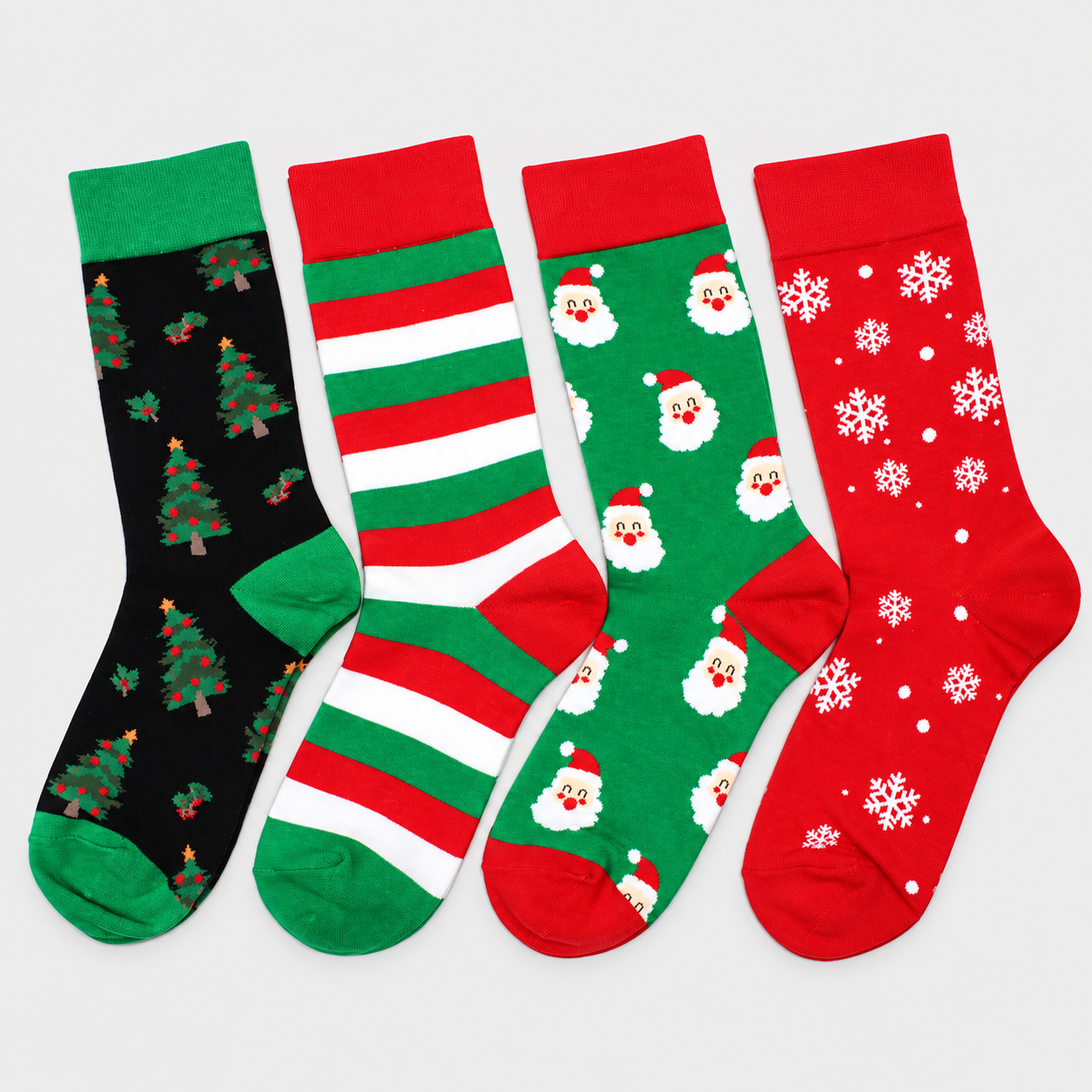 2 Pairs Christmas Printed Socks For Women