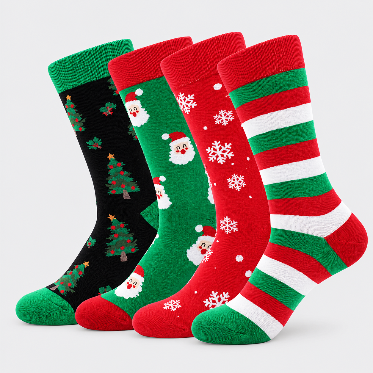 2 Pairs Christmas Printed Socks For Women
