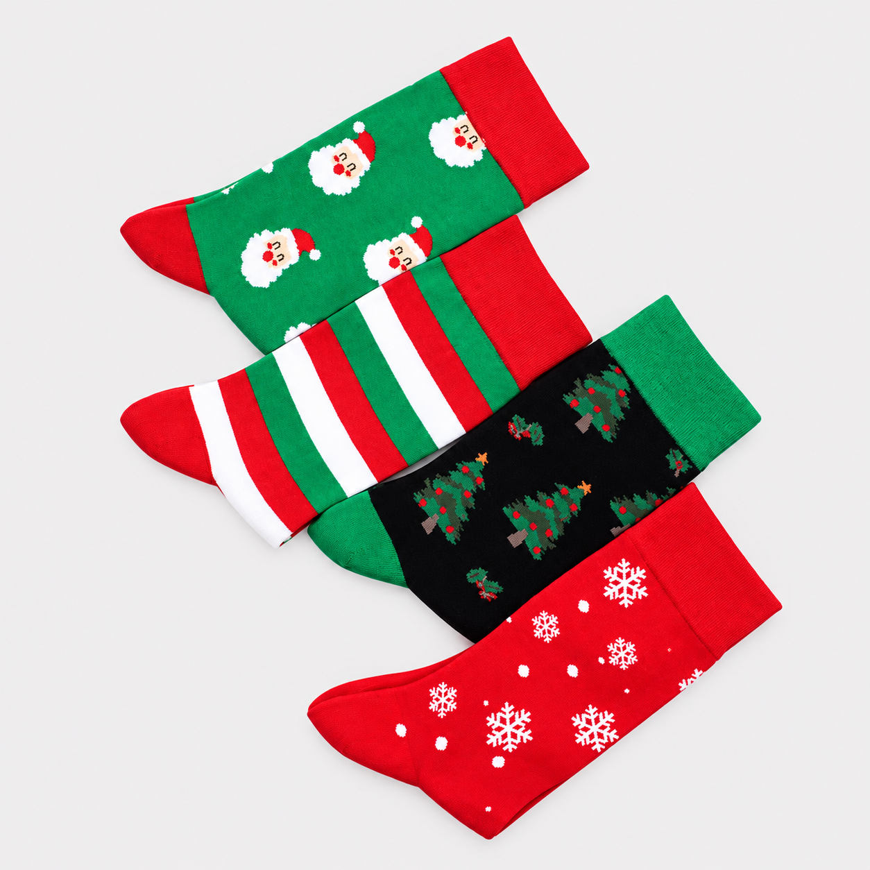 2 Pairs Christmas Printed Socks For Women