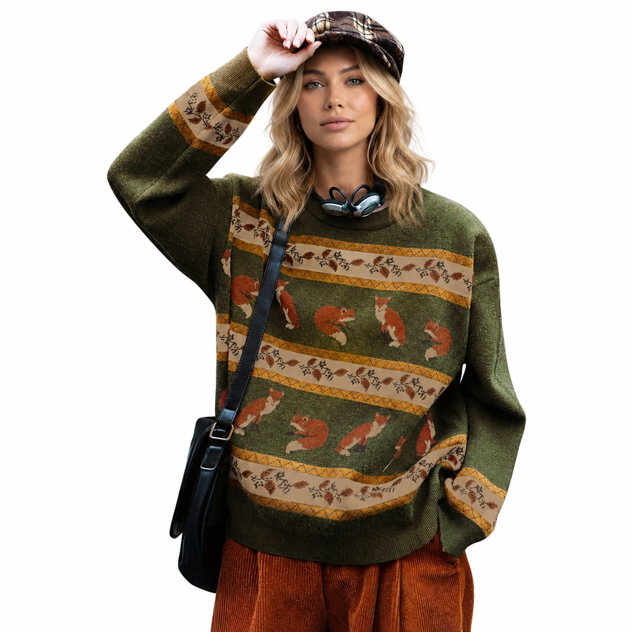 Casual Oversized Loose Printed Christmas Sweaters For Women