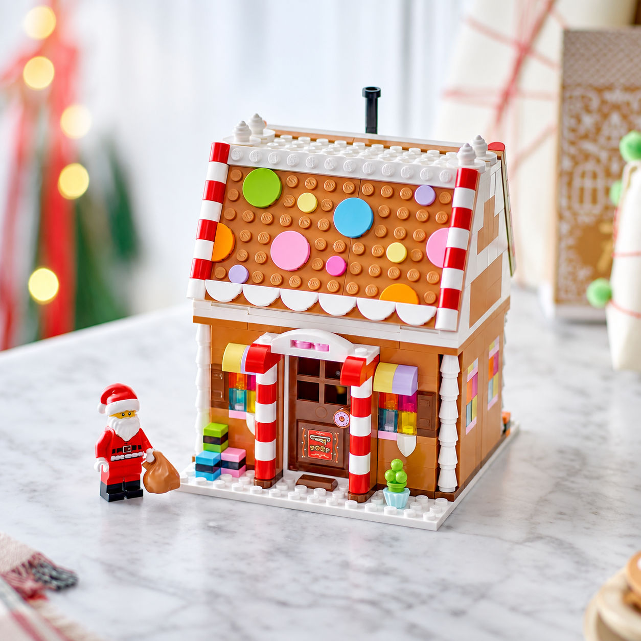 Festive Gingerbread House Christmas Building Toy 498 Piece Set For Kids