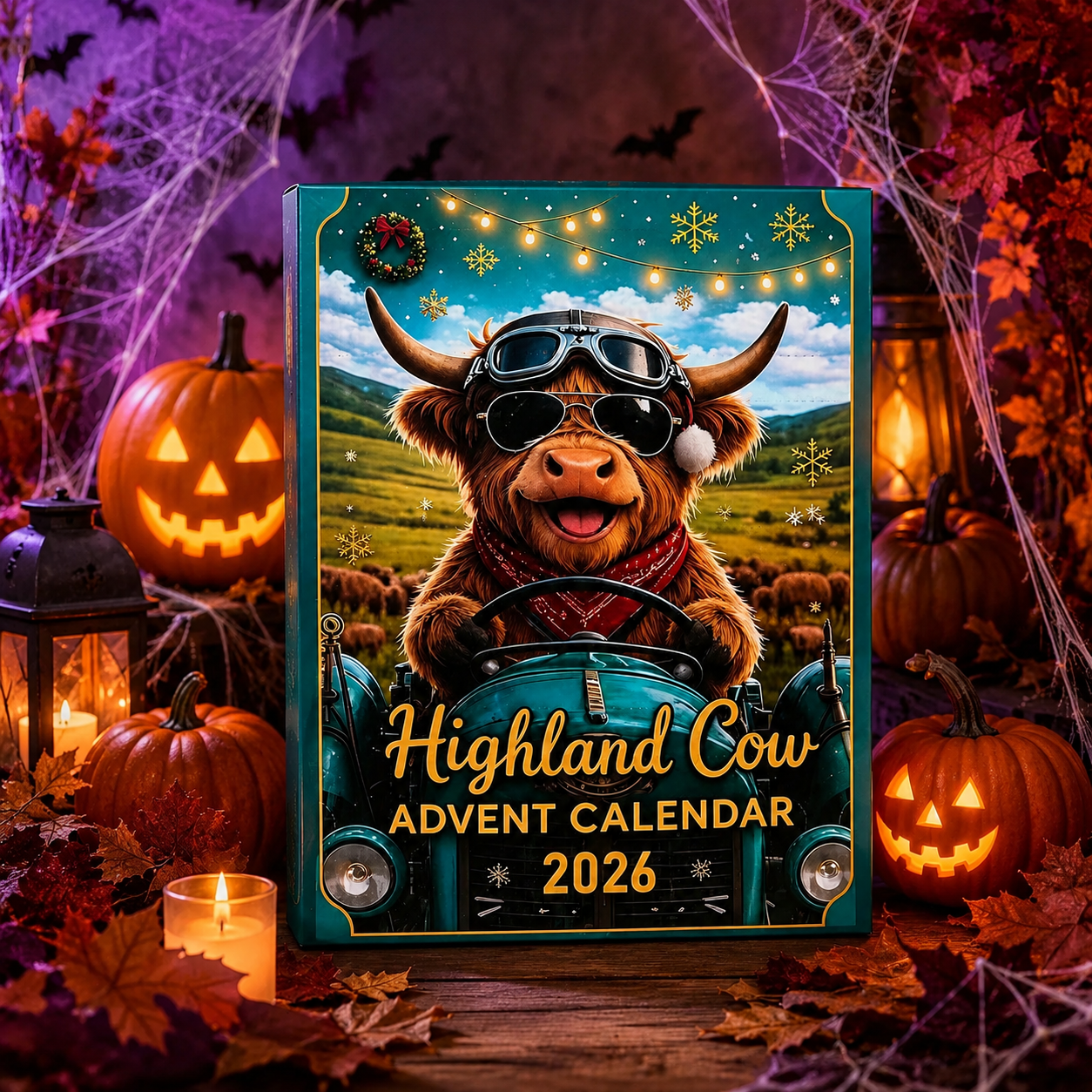 24 Day Christmas Advent Calendar with 3D Festive Figurines