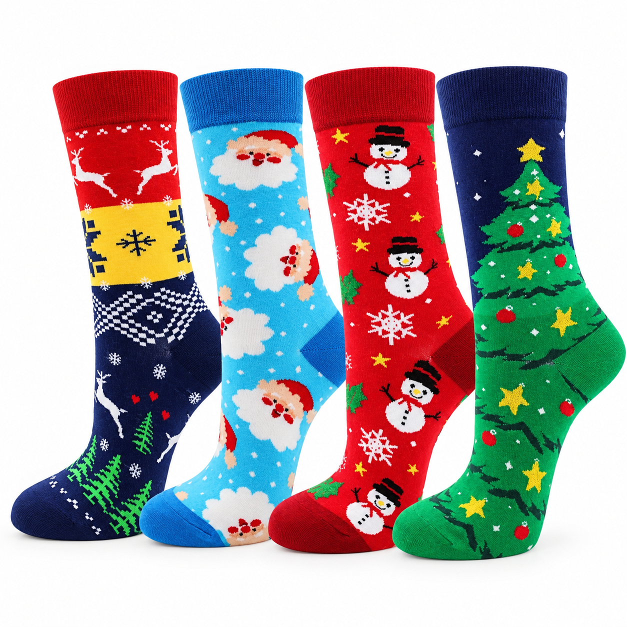 2 Pairs Christmas Crazy Fun Socks For Women