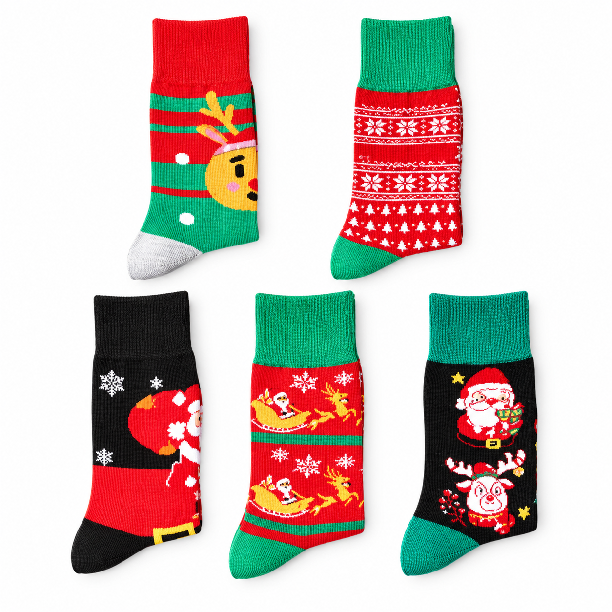 Pack of 6 Pack Christmas Crew Socks for Men