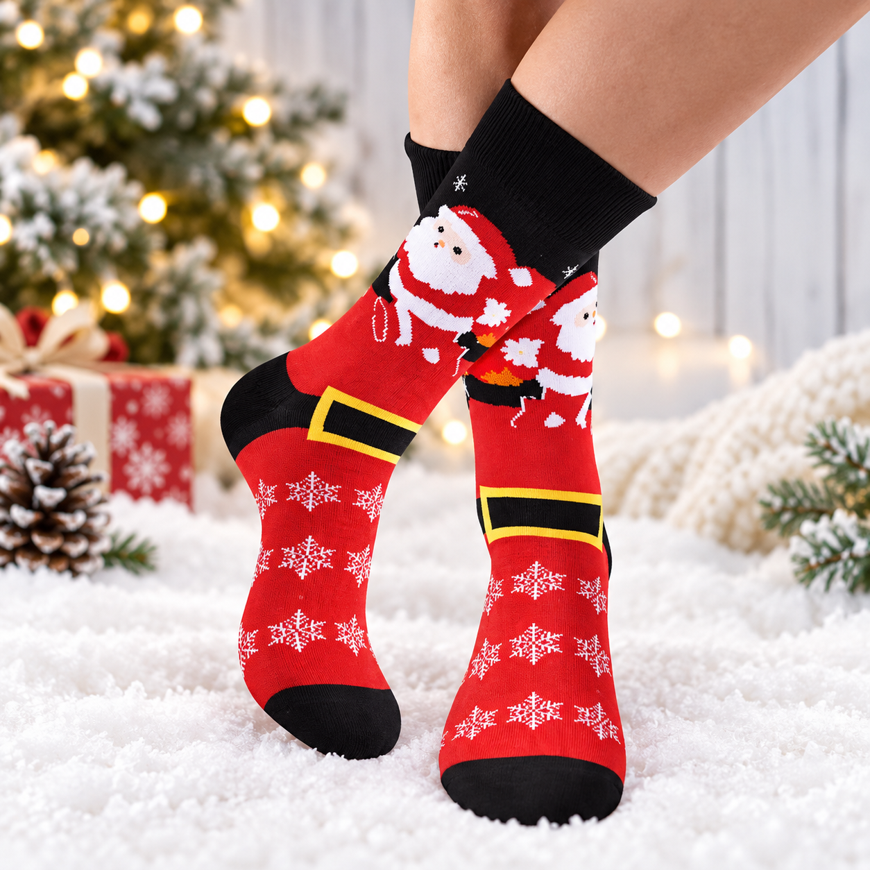 Pack of 6 Pack Christmas Crew Socks for Men