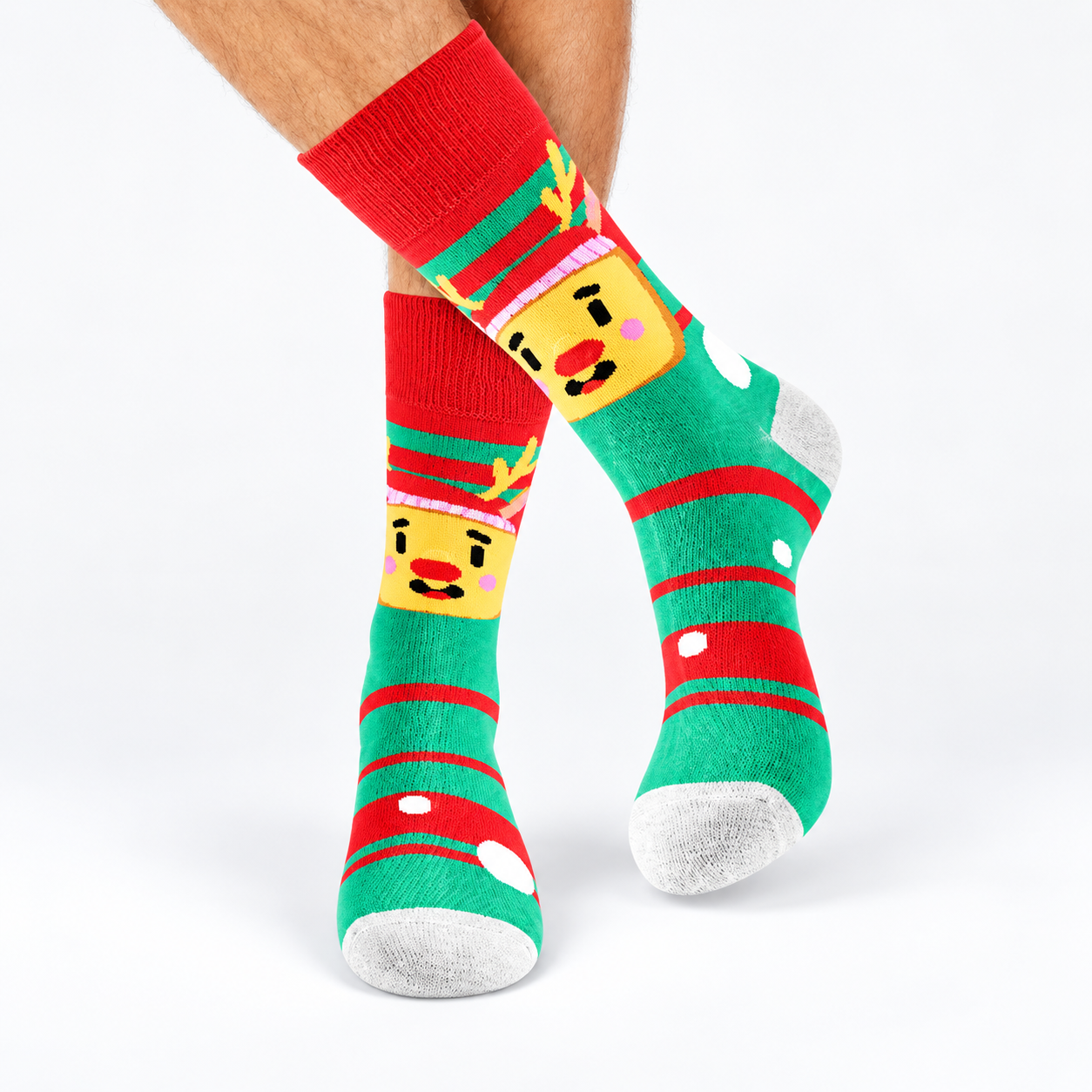 Pack of 6 Pack Christmas Crew Socks for Men