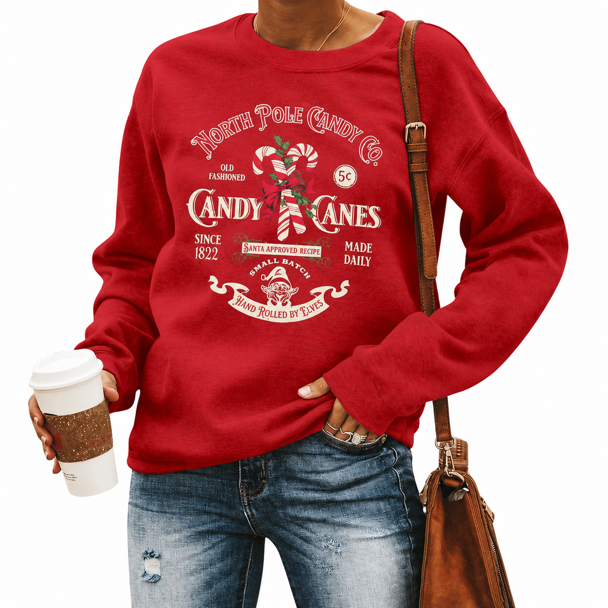 Festive Holiday Graphic Pullover Sweatshirt for Women