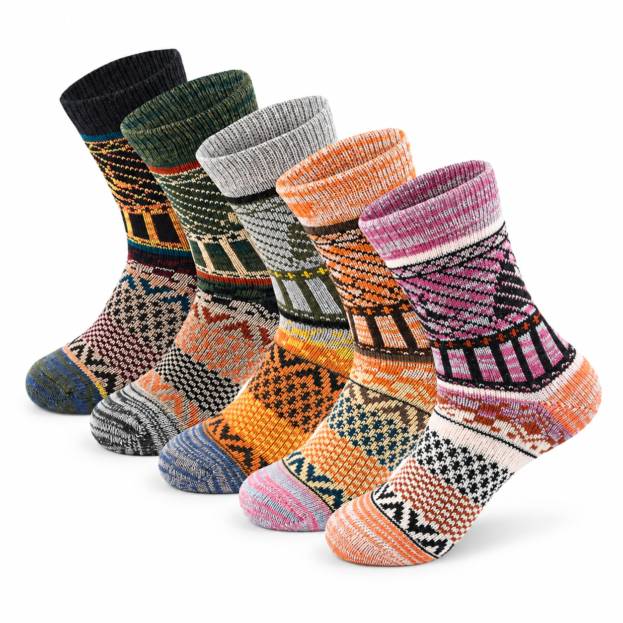 5 Pairs Wool Socks for Women Cozy Thick Everyday Socks