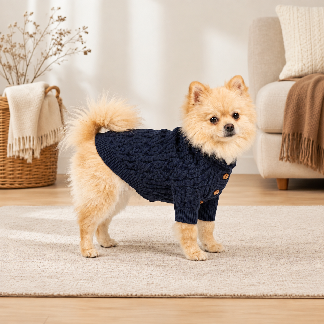 Christmas Cable Knit Sweater For Dog