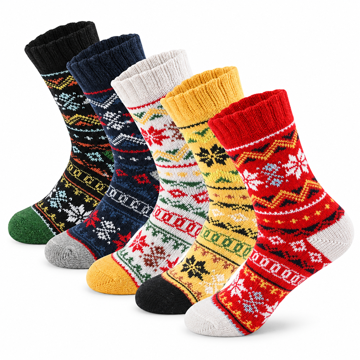 5 Pairs Wool Socks for Women Cozy Thick Everyday Socks