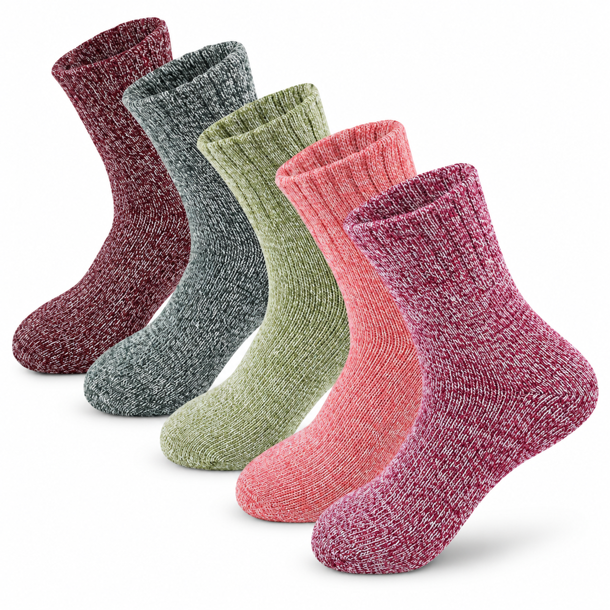 5 Pairs Wool Socks for Women Cozy Thick Everyday Socks