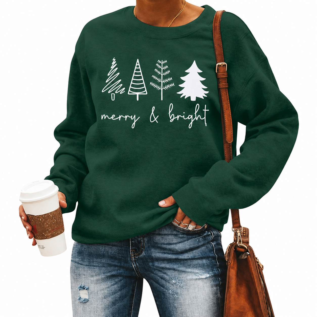 Festive Holiday Graphic Pullover Sweatshirt for Women