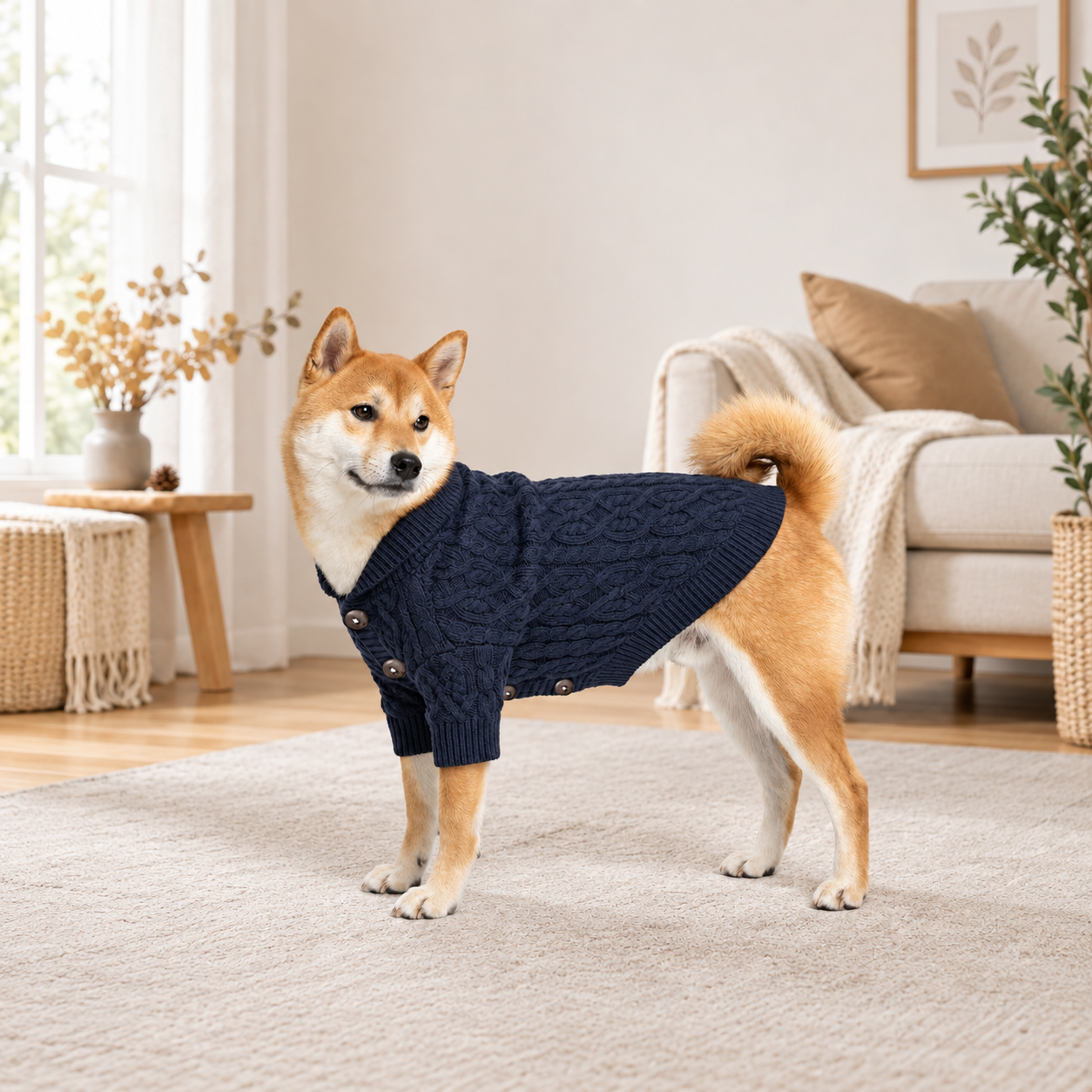 Christmas Cable Knit Sweater For Dog