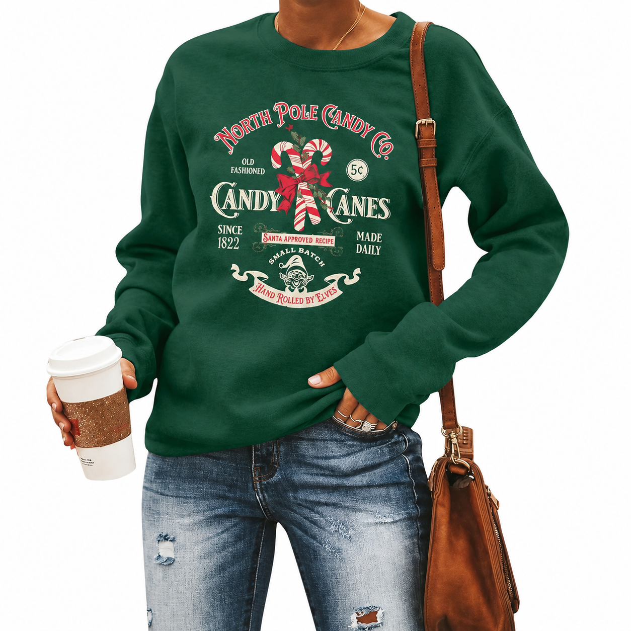 Festive Holiday Graphic Pullover Sweatshirt for Women
