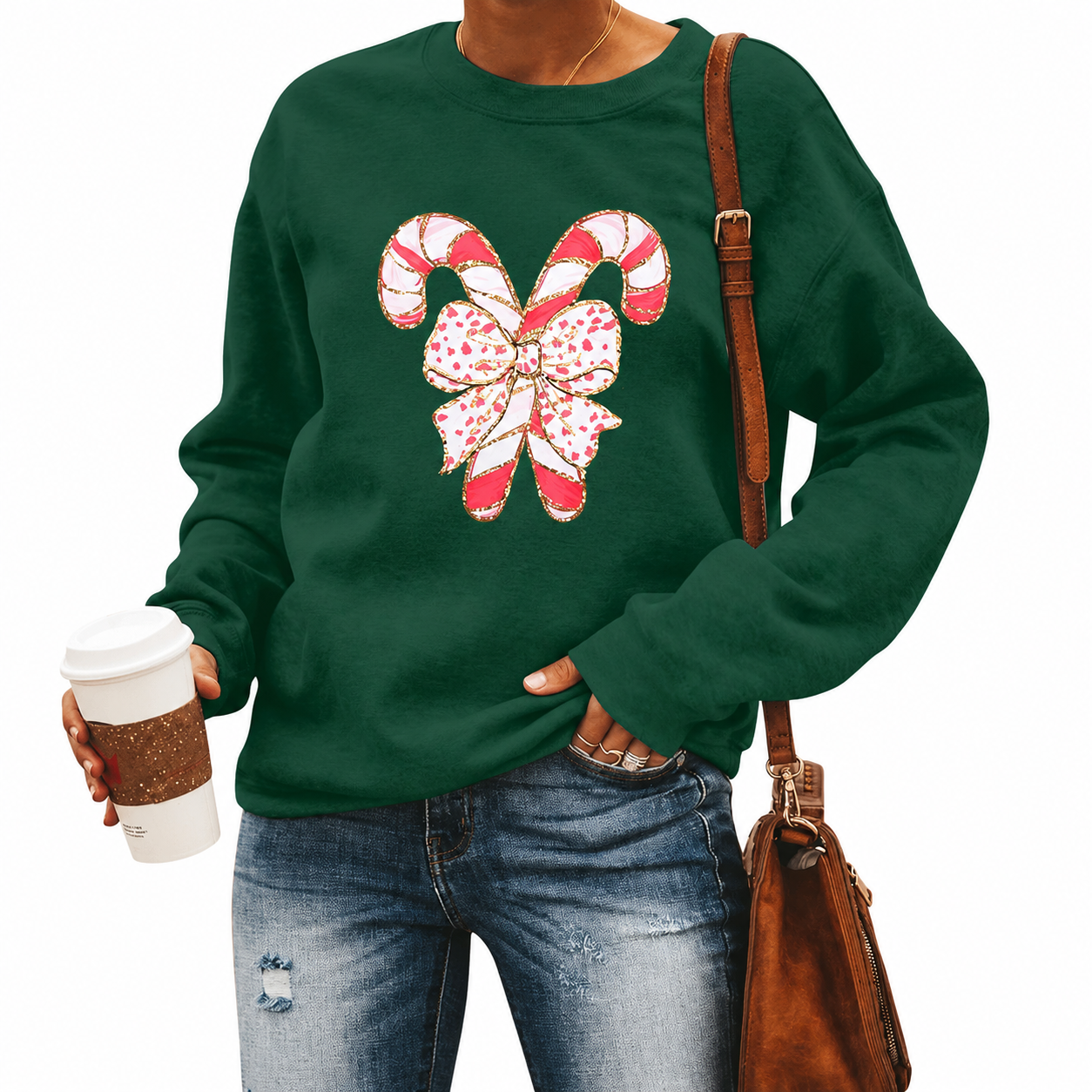 Festive Holiday Graphic Pullover Sweatshirt for Women
