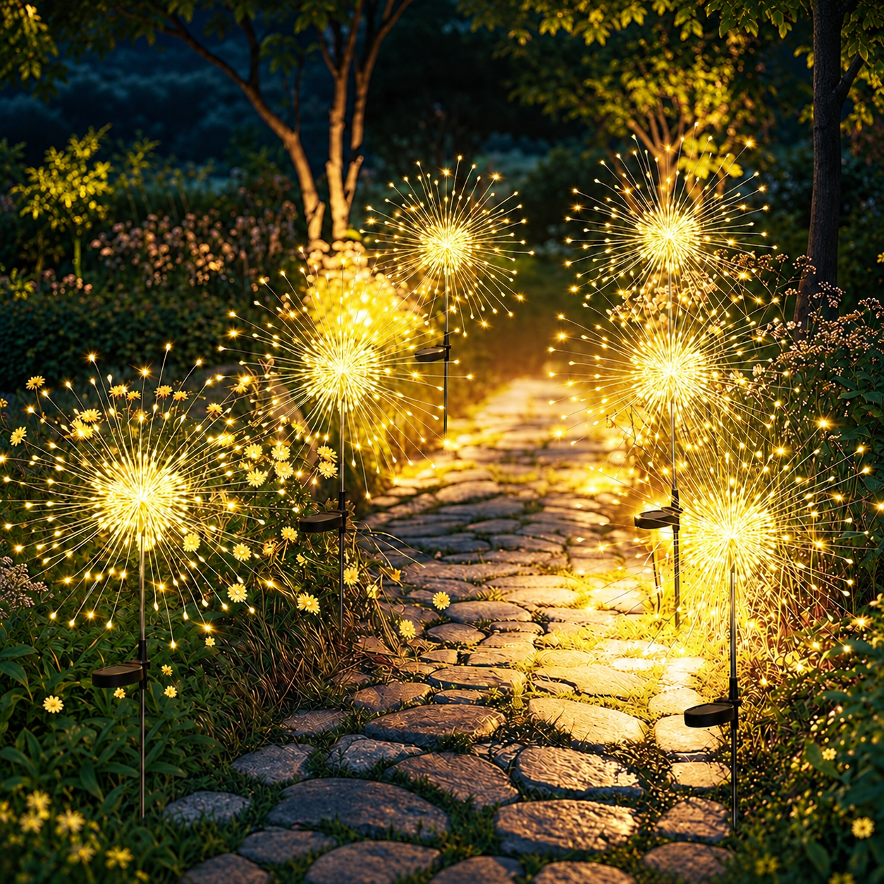 Solar Firework Lights for Outdoor Garden Decor