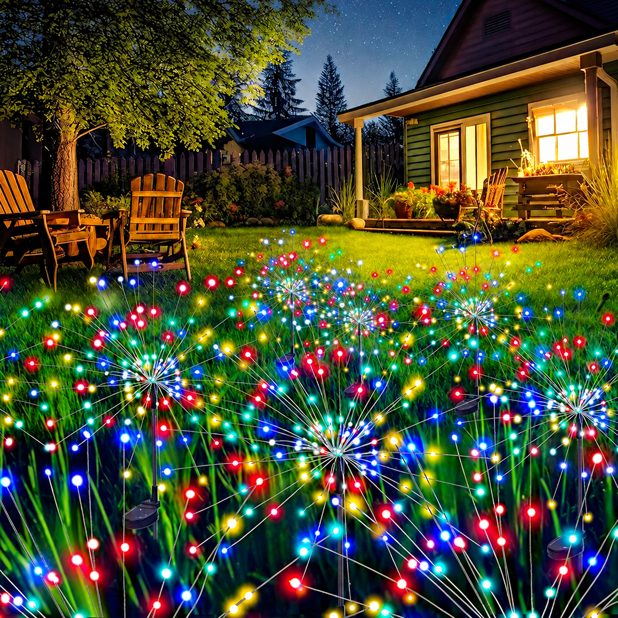 Solar Firework Lights for Outdoor Garden Decor