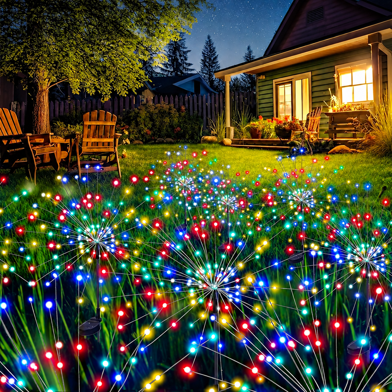 Solar Firework Lights for Outdoor Garden Decor