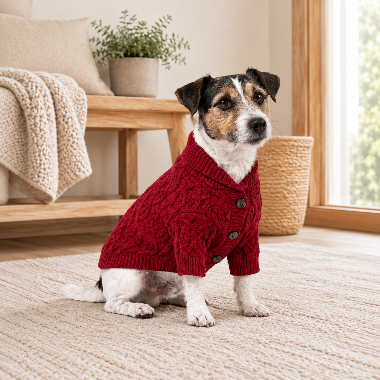 Christmas Cable Knit Sweater For Dog