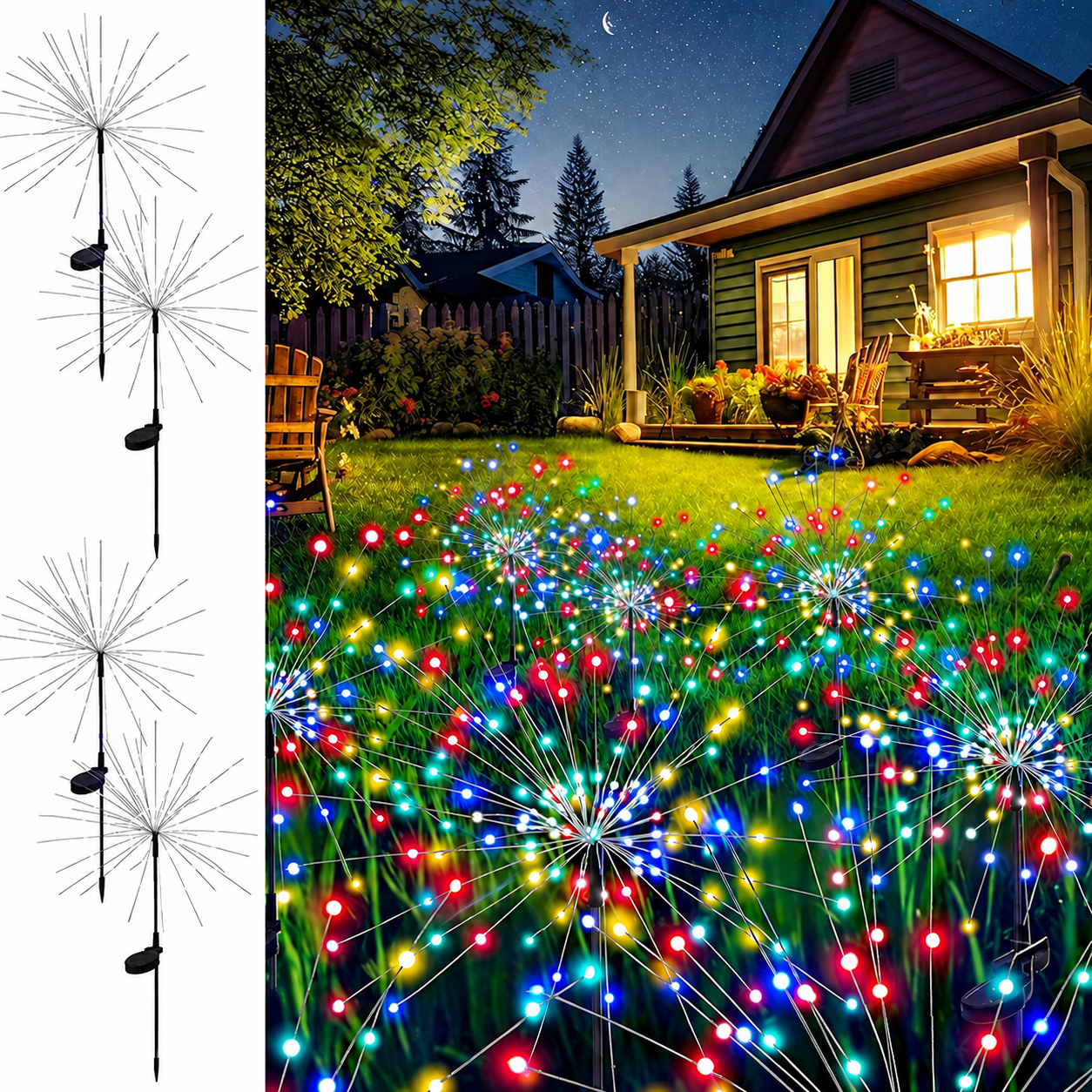 Solar Firework Lights for Outdoor Garden Decor