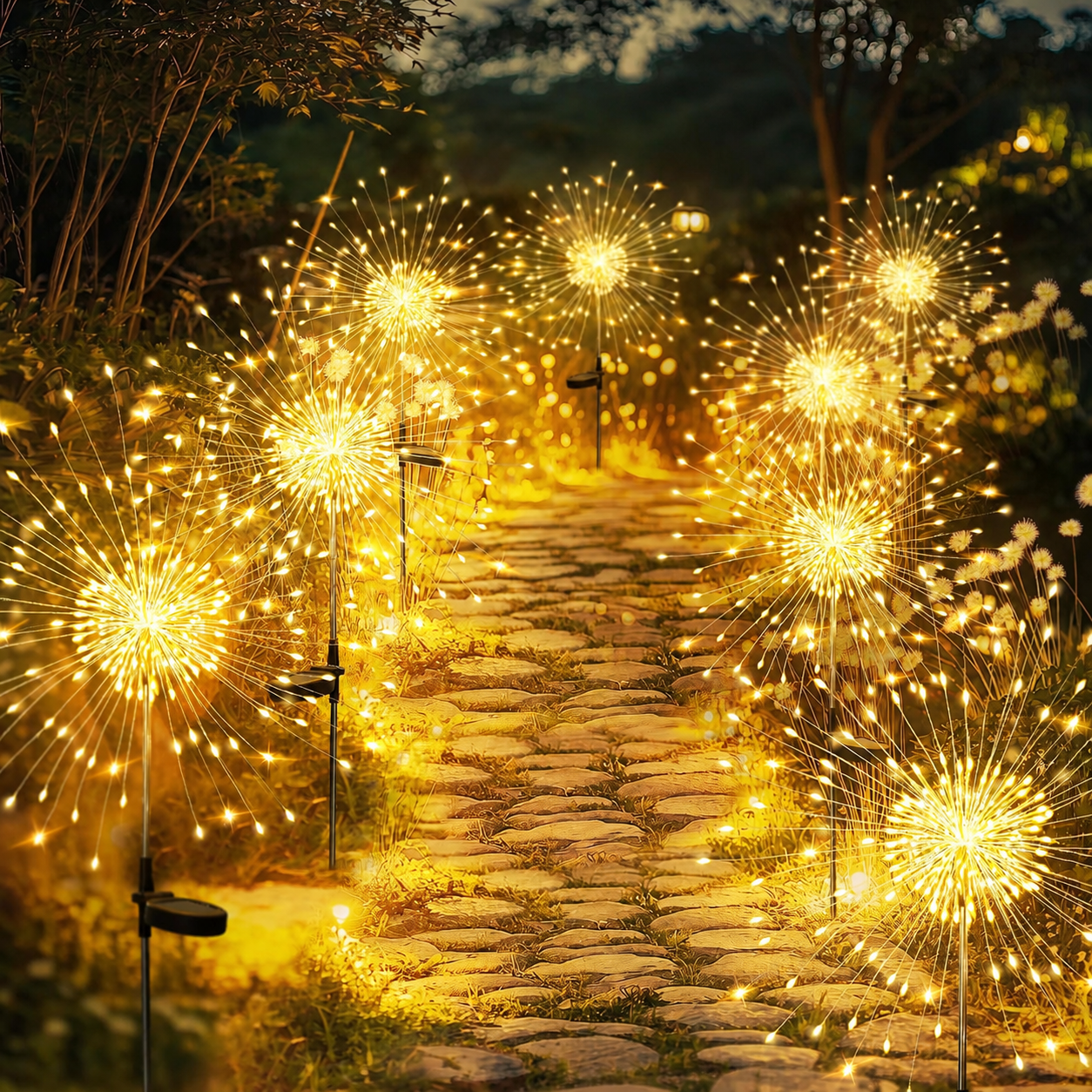 Solar Firework Lights for Outdoor Garden Decor