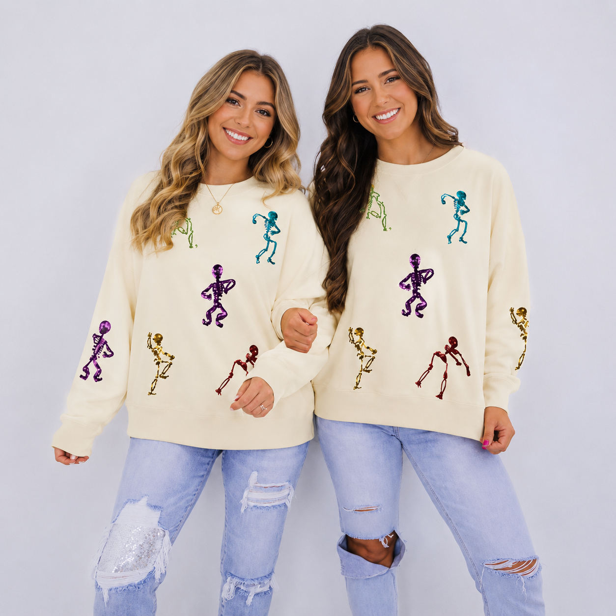 Halloween Graphic Long Sleeve Pullover Sweatshirt for Women