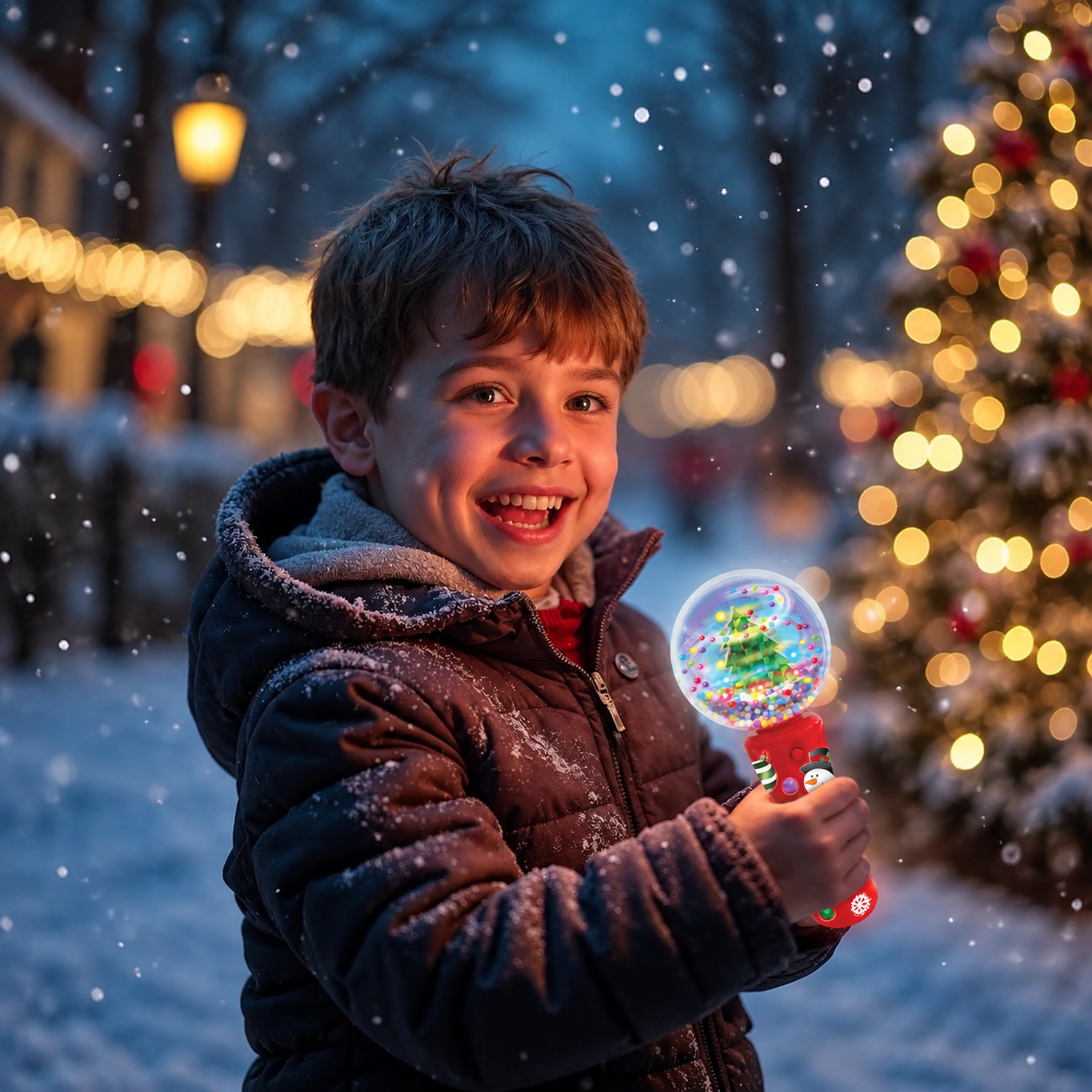 Christmas Tree LED Light Up Spinner Wand Sensory Toy For Kids With Autism