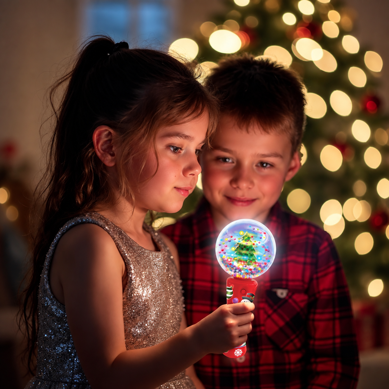 Christmas Tree LED Light Up Spinner Wand Sensory Toy For Kids With Autism