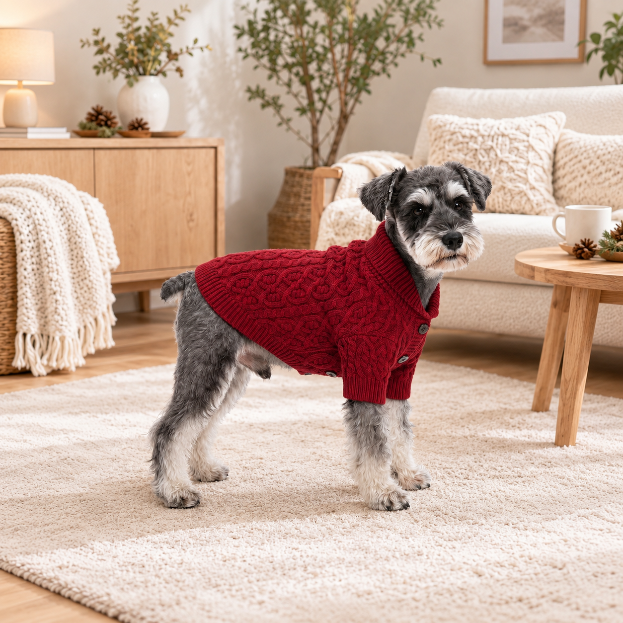 Christmas Cable Knit Sweater For Dog