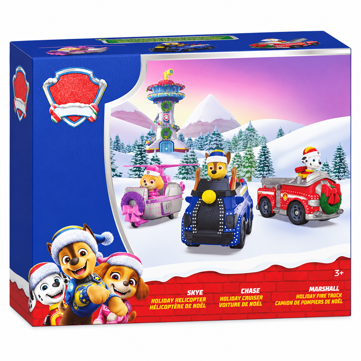Christmas Holiday Rescue Vehicles With Action Figures Kids Toy Set