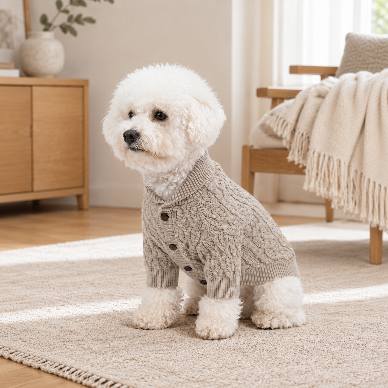 Christmas Cable Knit Sweater For Dog