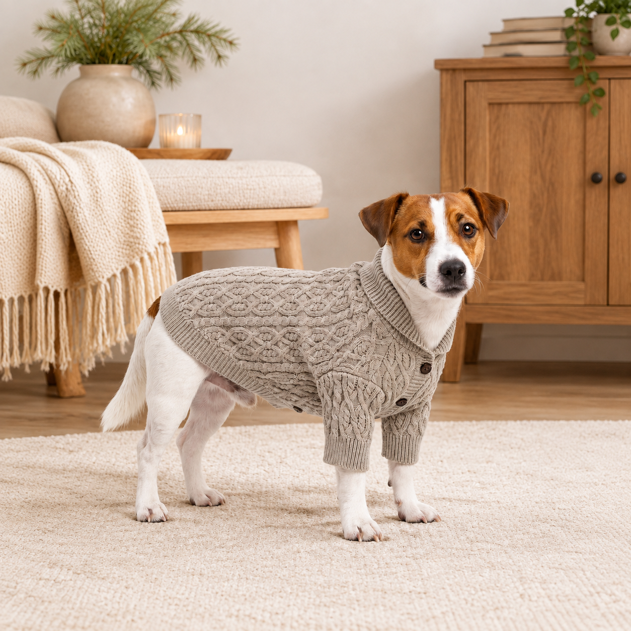 Christmas Cable Knit Sweater For Dog