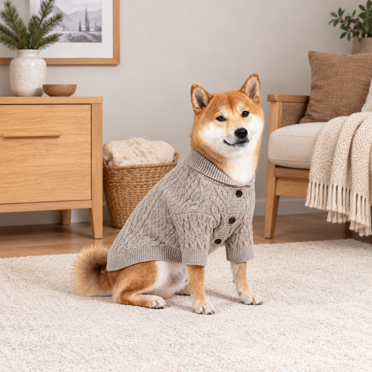 Christmas Cable Knit Sweater For Dog