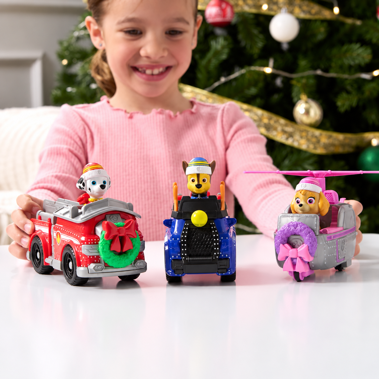 Christmas Holiday Rescue Vehicles With Action Figures Kids Toy Set
