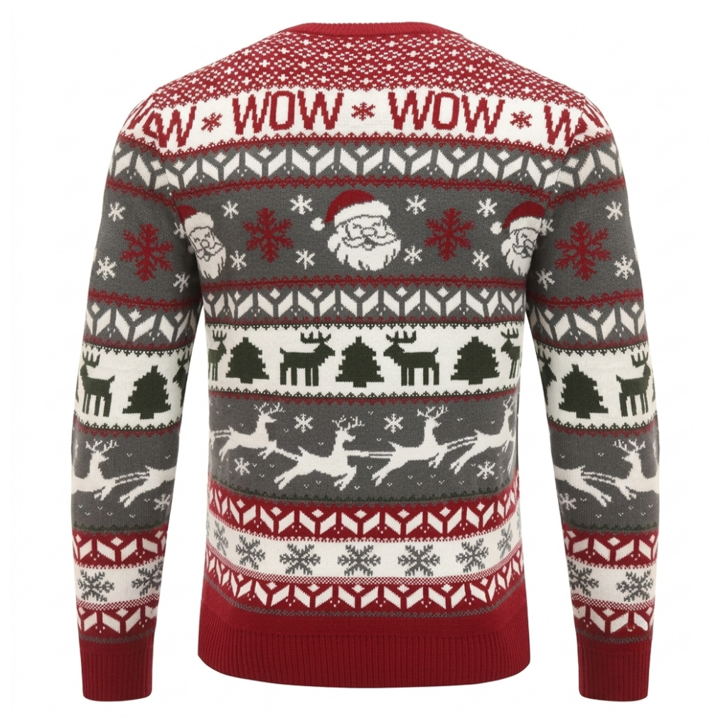 Festive Snowflake and Tree Knit Christmas Pullover Sweater for Men