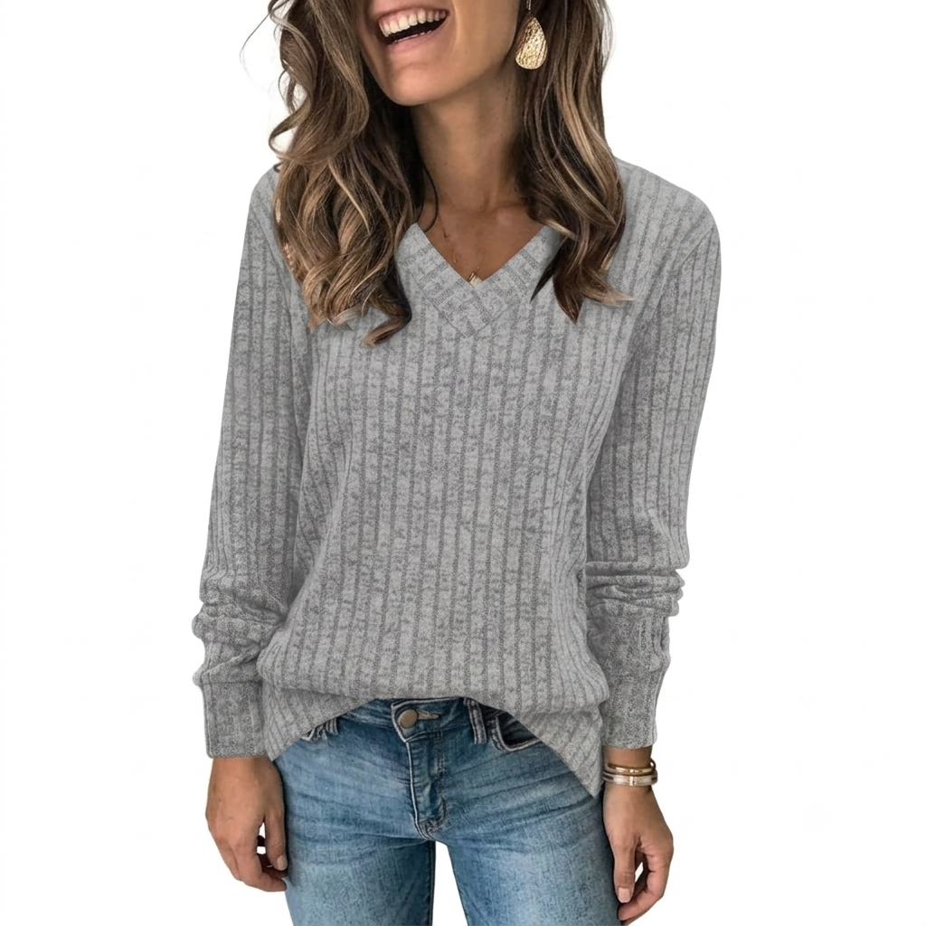 Loose Fit Casual Long Sleeve Pullover Sweater Top for Women