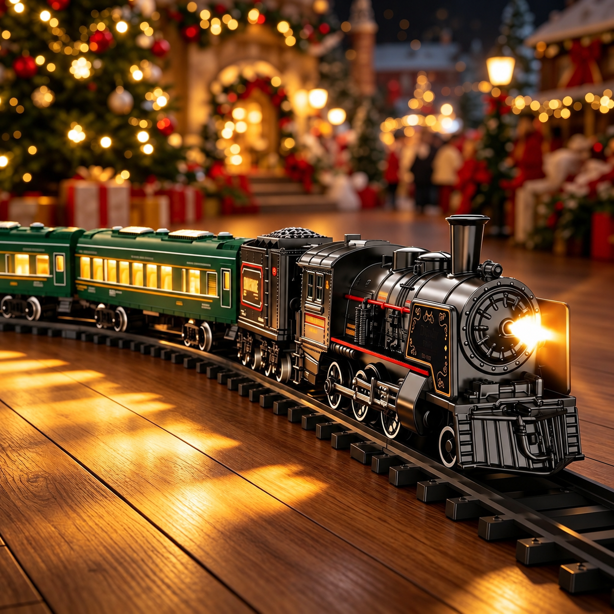 Christmas Remote Control Electric Train Set With Carriages Lights And Sounds