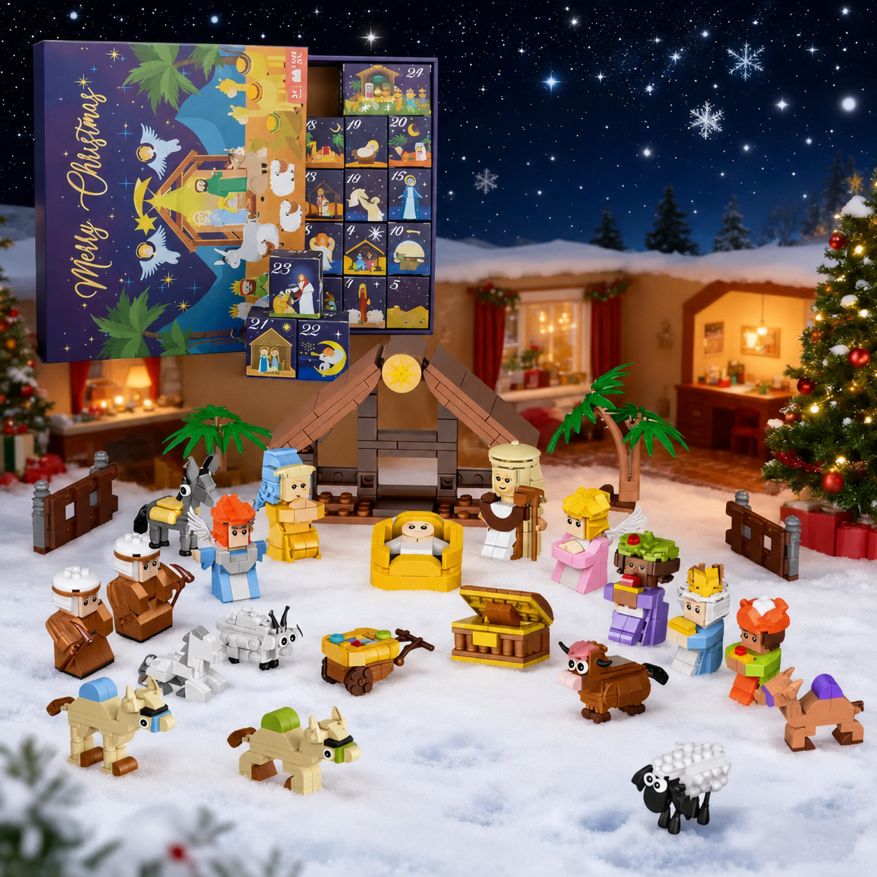 24 Day Christmas Advent Calendar Building Blocks Set  