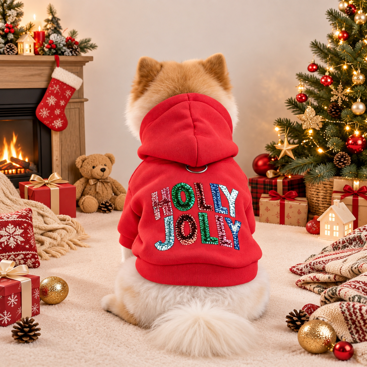 Casual Lightweight Christmas Pet Hoodie For Pets