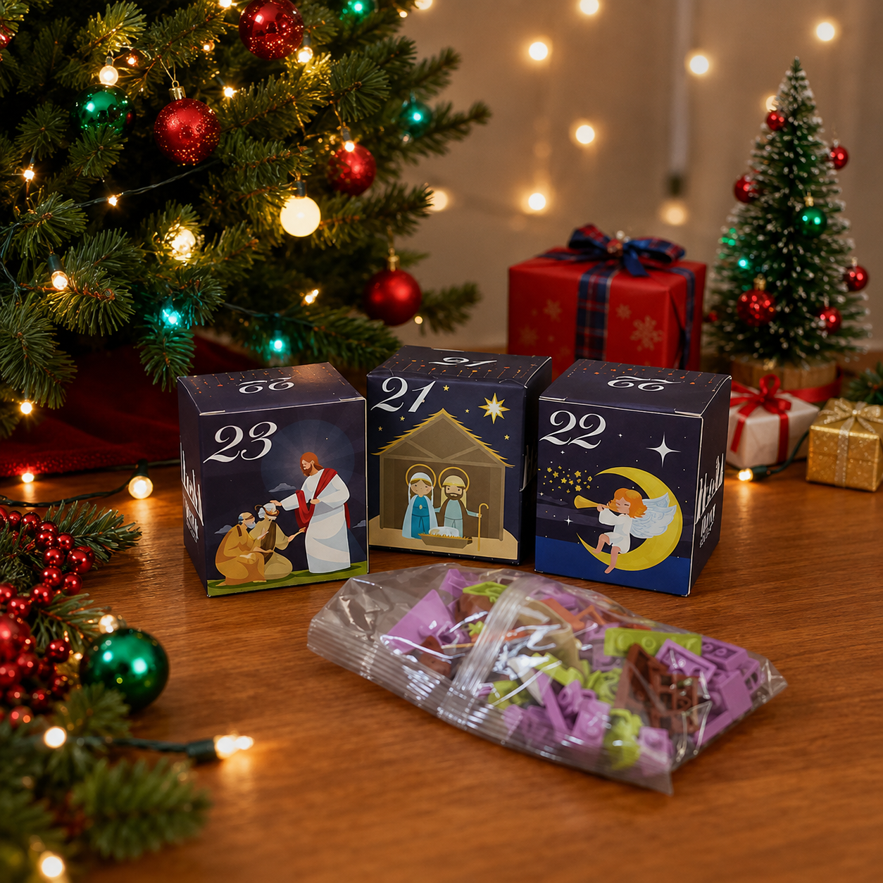 24 Day Christmas Advent Calendar Building Blocks Set  