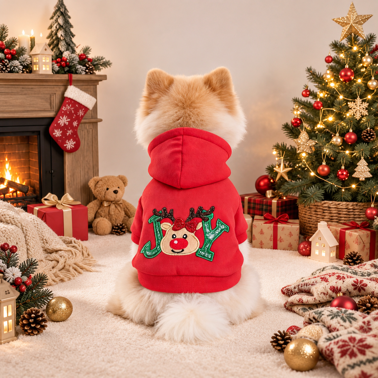 Casual Lightweight Christmas Pet Hoodie For Pets