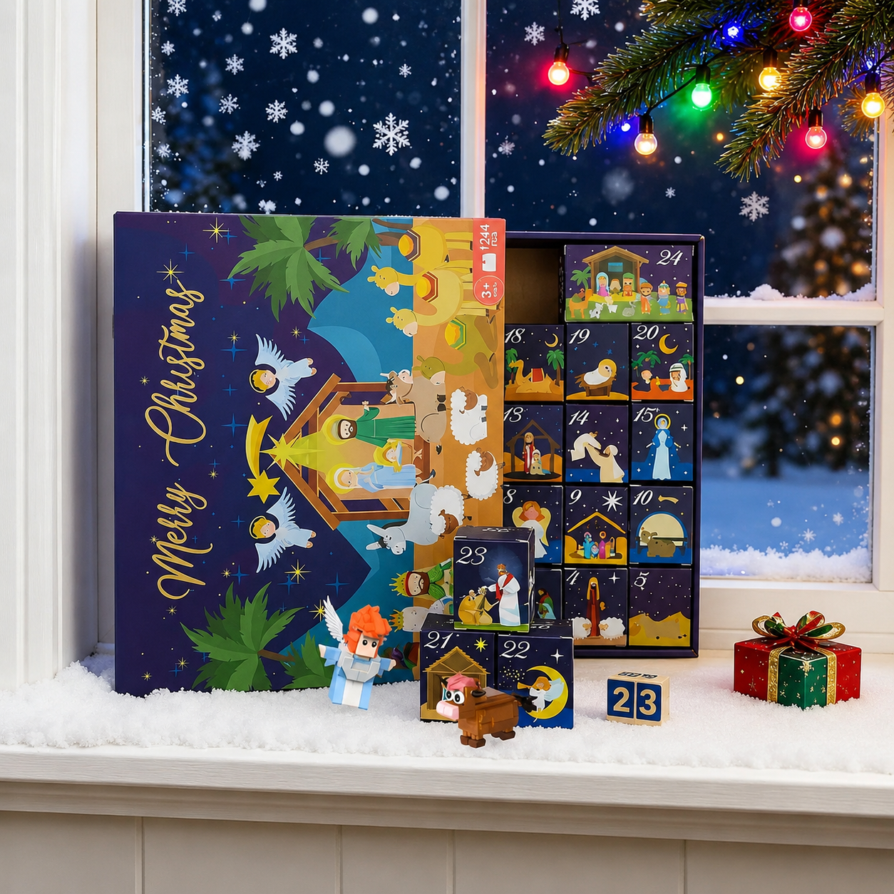 24 Day Christmas Advent Calendar Building Blocks Set  