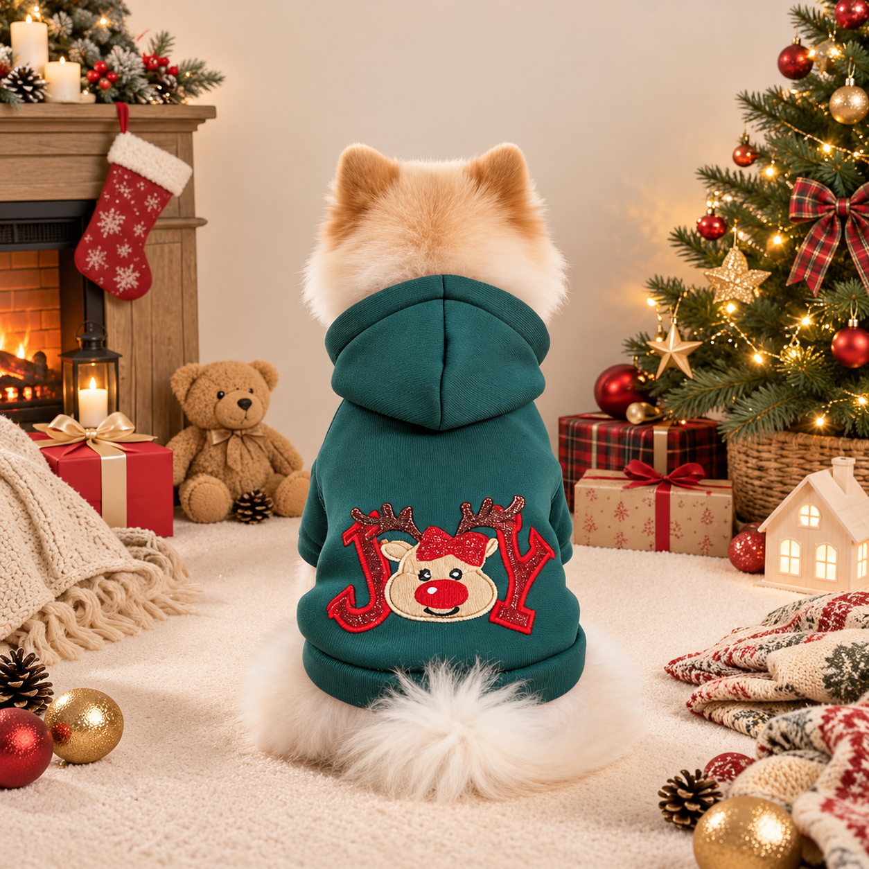 Casual Lightweight Christmas Pet Hoodie For Pets