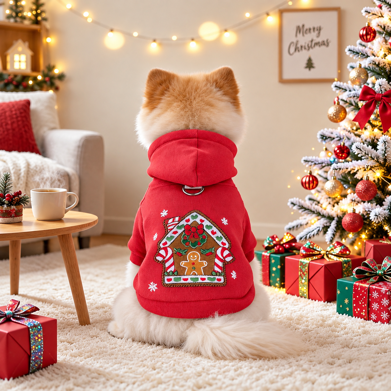 Casual Lightweight Christmas Pet Hoodie For Pets