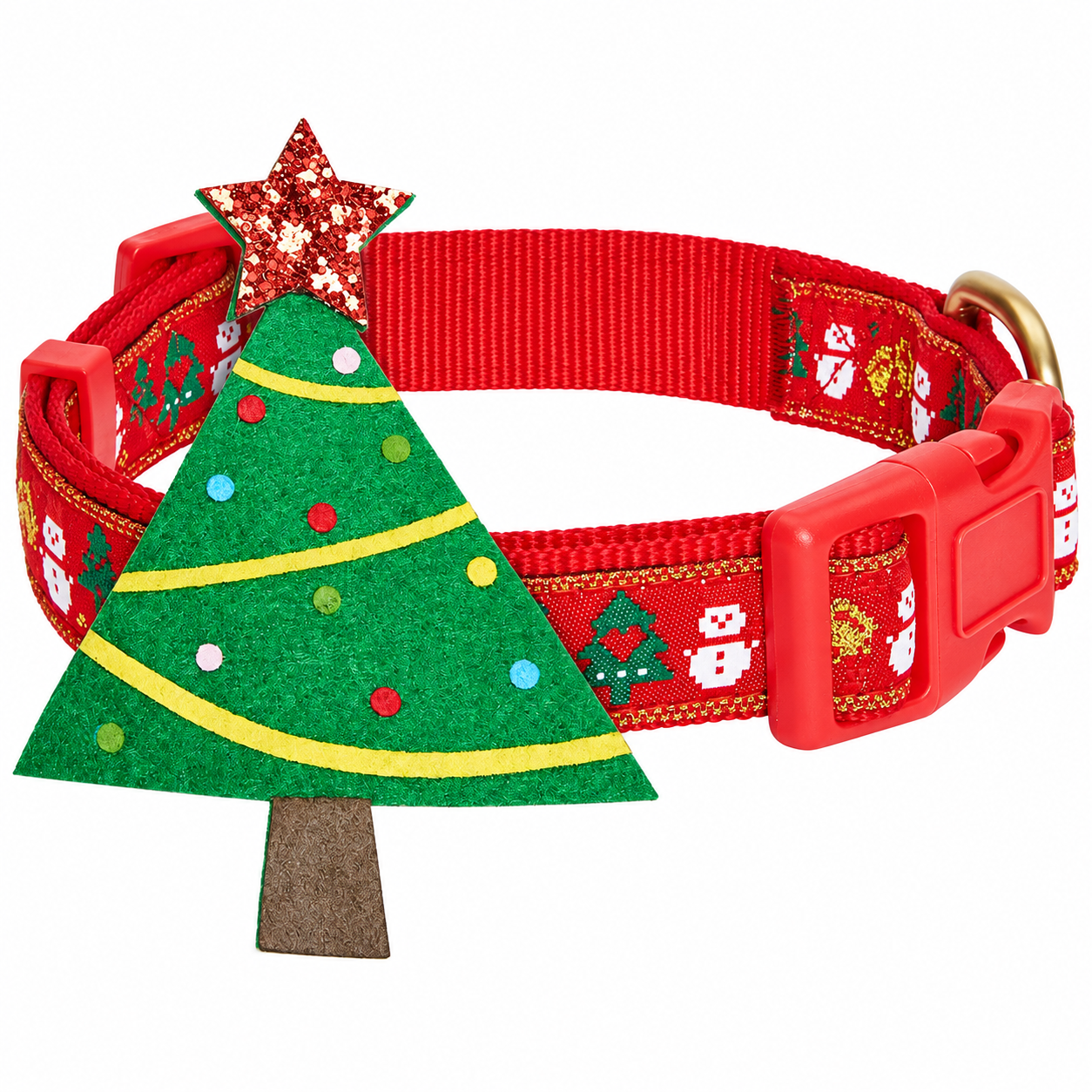 Christmas Dog Collar with Bow Tie Adjustable Holiday Collar