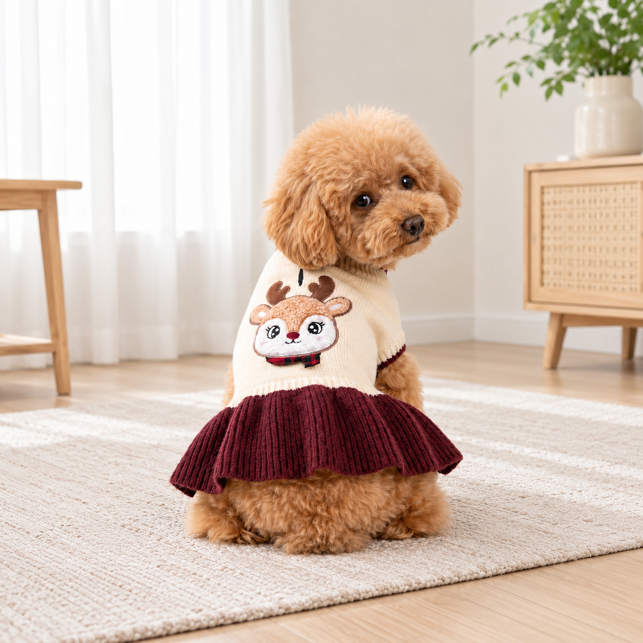 Christmas Reindeer Knit Pet Sweater For Dogs