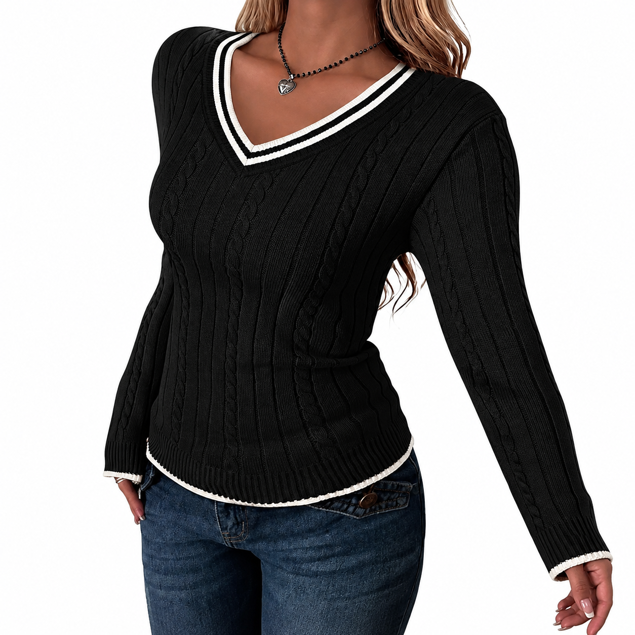 Classic Christmas Long Sleeve Pullover Sweater for Women